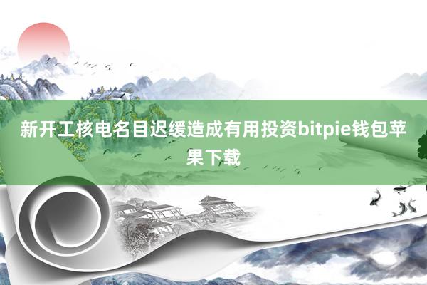 新开工核电名目迟缓造成有用投资bitpie钱包苹果下载