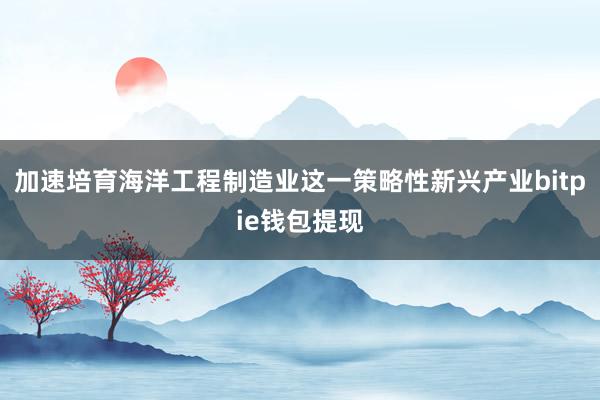 加速培育海洋工程制造业这一策略性新兴产业bitpie钱包提现