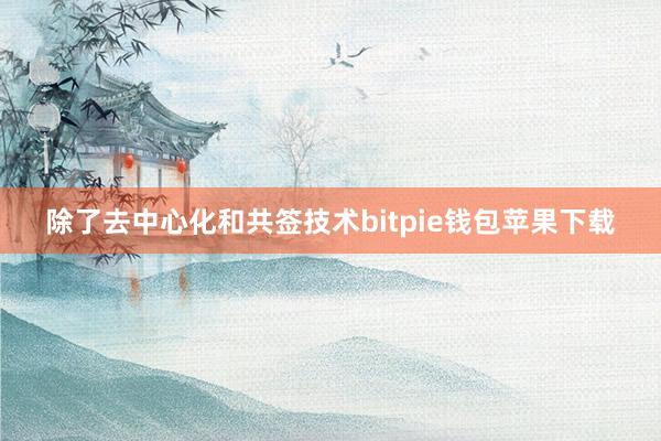 除了去中心化和共签技术bitpie钱包苹果下载