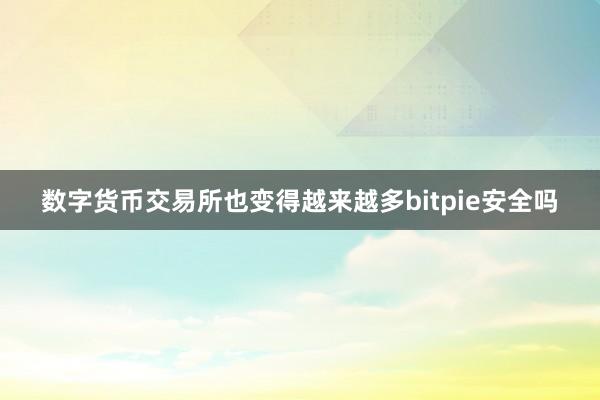 数字货币交易所也变得越来越多bitpie安全吗