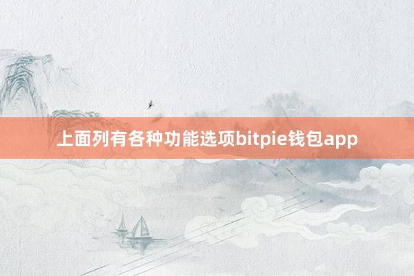 上面列有各种功能选项bitpie钱包app