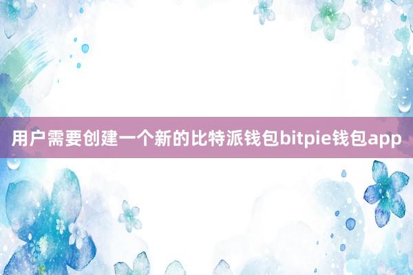 用户需要创建一个新的比特派钱包bitpie钱包app