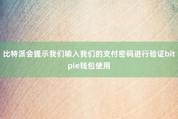 比特派会提示我们输入我们的支付密码进行验证bitpie钱包使用