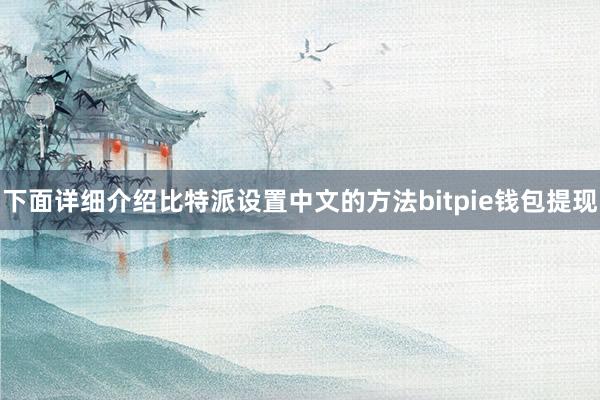 下面详细介绍比特派设置中文的方法bitpie钱包提现