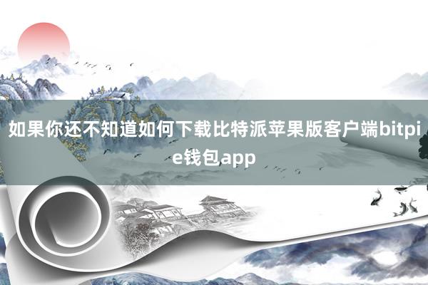 如果你还不知道如何下载比特派苹果版客户端bitpie钱包app