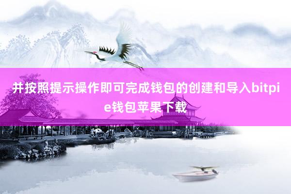 并按照提示操作即可完成钱包的创建和导入bitpie钱包苹果下载