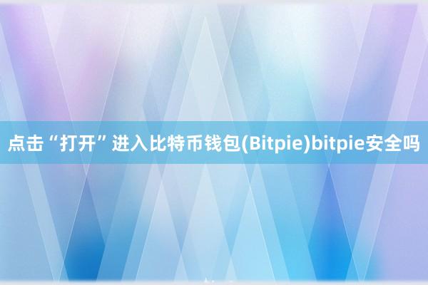 点击“打开”进入比特币钱包(Bitpie)bitpie安全吗