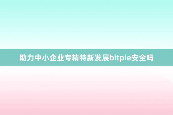 助力中小企业专精特新发展bitpie安全吗