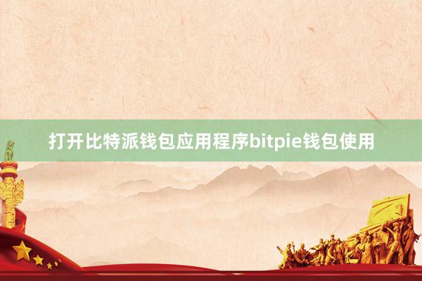 打开比特派钱包应用程序bitpie钱包使用