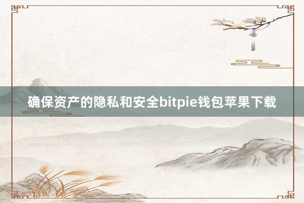 确保资产的隐私和安全bitpie钱包苹果下载