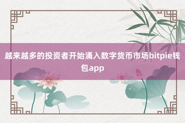 越来越多的投资者开始涌入数字货币市场bitpie钱包app