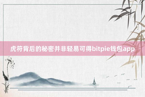 虎符背后的秘密并非轻易可得bitpie钱包app