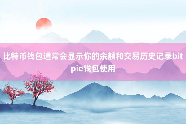 比特币钱包通常会显示你的余额和交易历史记录bitpie钱包使用