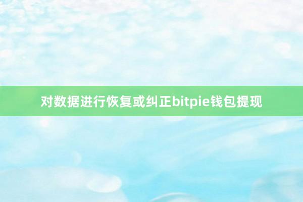 对数据进行恢复或纠正bitpie钱包提现