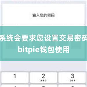 系统会要求您设置交易密码bitpie钱包使用