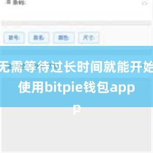 无需等待过长时间就能开始使用bitpie钱包app