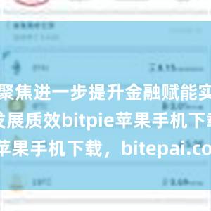 聚焦进一步提升金融赋能实体经济发展质效bitpie苹果手机下载，bitepai.com