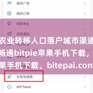 农业转移人口落户城市渠道进一步畅通bitpie苹果手机下载，bitepai.com