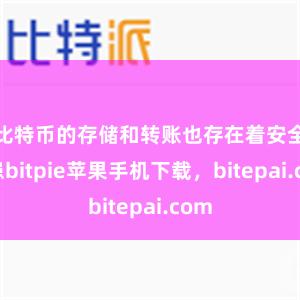 比特币的存储和转账也存在着安全隐患bitpie苹果手机下载，bitepai.com